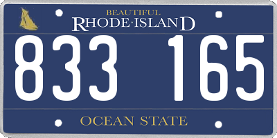RI license plate 833165