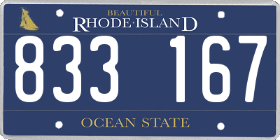 RI license plate 833167