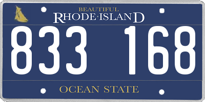 RI license plate 833168