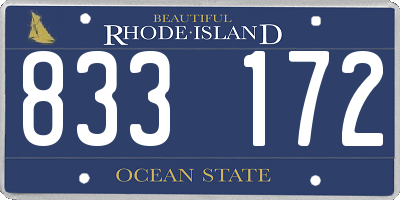 RI license plate 833172
