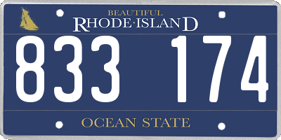 RI license plate 833174