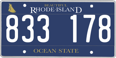 RI license plate 833178
