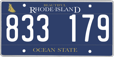 RI license plate 833179