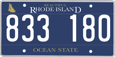 RI license plate 833180