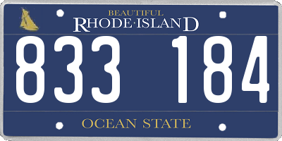 RI license plate 833184