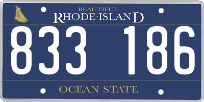 RI license plate 833186