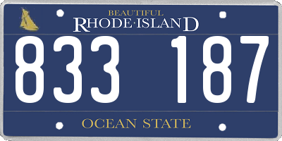 RI license plate 833187