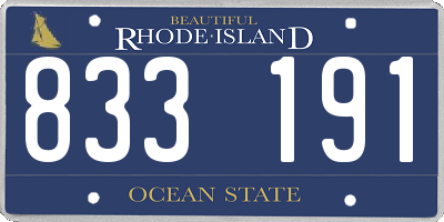 RI license plate 833191