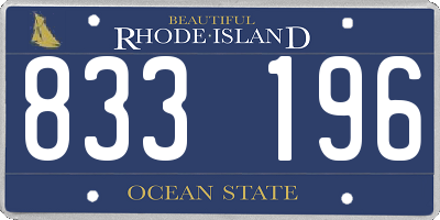 RI license plate 833196