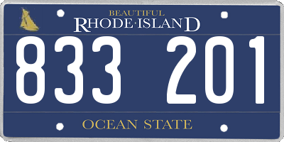 RI license plate 833201