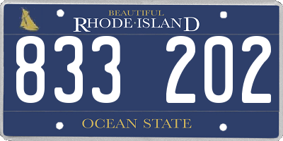 RI license plate 833202