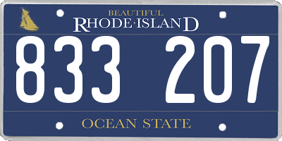 RI license plate 833207