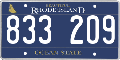 RI license plate 833209