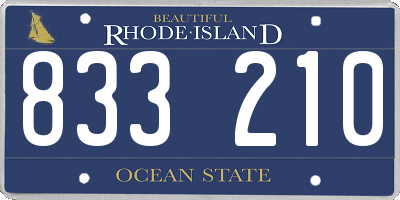 RI license plate 833210