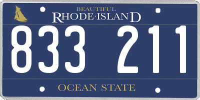 RI license plate 833211