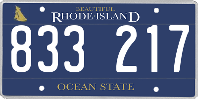 RI license plate 833217