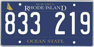 RI license plate 833219