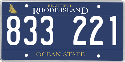 RI license plate 833221