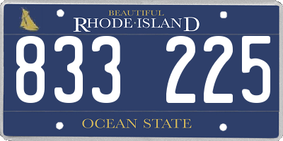 RI license plate 833225