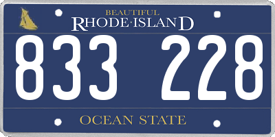 RI license plate 833228