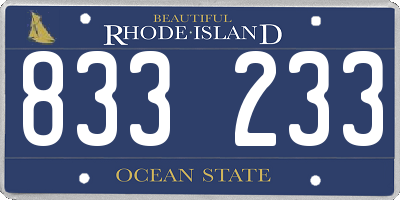 RI license plate 833233