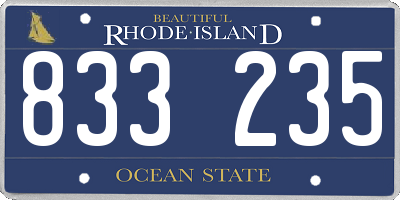 RI license plate 833235