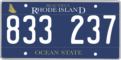 RI license plate 833237