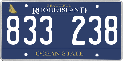 RI license plate 833238