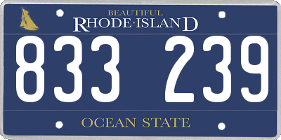 RI license plate 833239