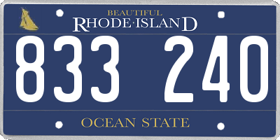 RI license plate 833240