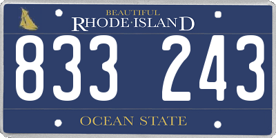 RI license plate 833243