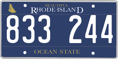 RI license plate 833244