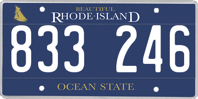 RI license plate 833246