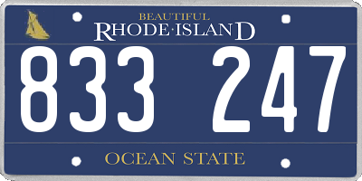 RI license plate 833247