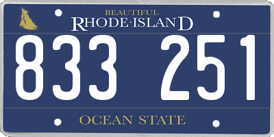 RI license plate 833251
