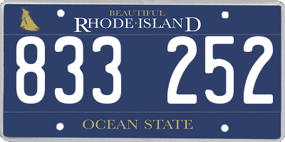 RI license plate 833252