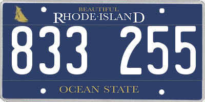 RI license plate 833255