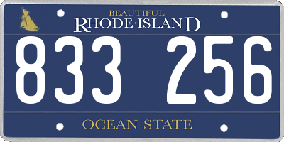 RI license plate 833256