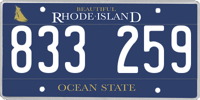RI license plate 833259