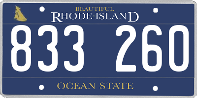 RI license plate 833260