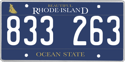 RI license plate 833263