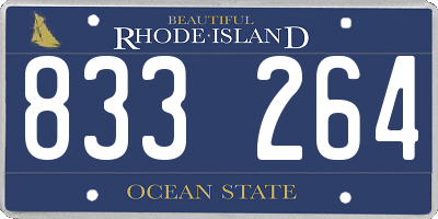 RI license plate 833264