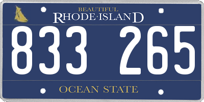RI license plate 833265