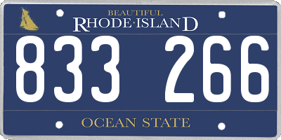 RI license plate 833266
