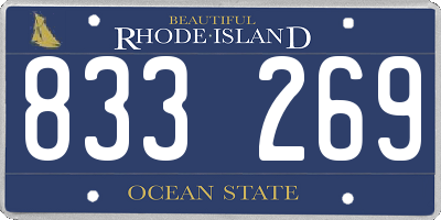 RI license plate 833269