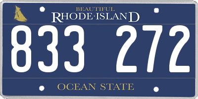RI license plate 833272