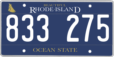 RI license plate 833275