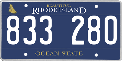 RI license plate 833280