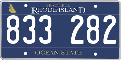 RI license plate 833282