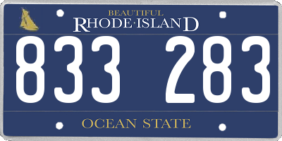 RI license plate 833283